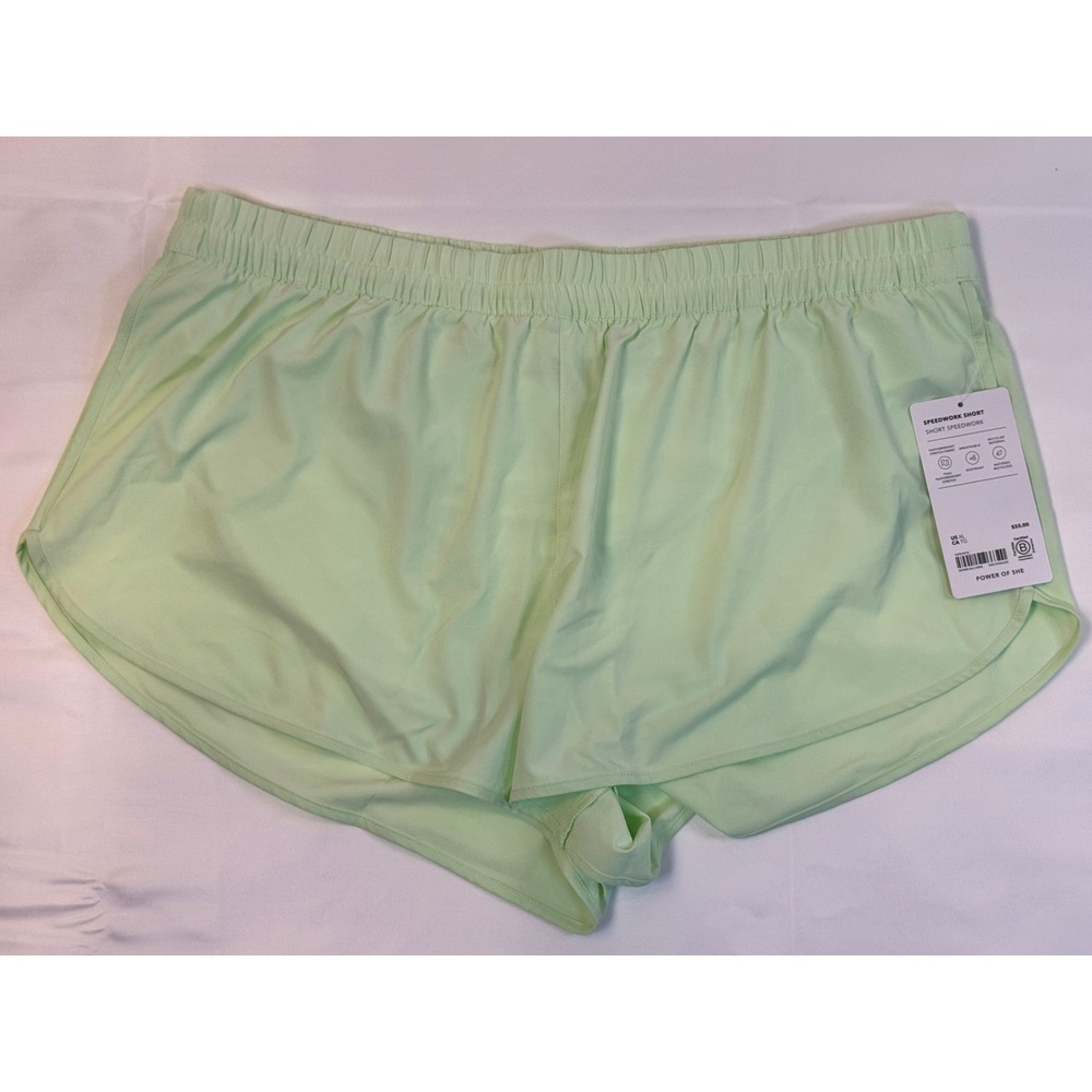 Athleta Speedwork Short XL Light Green Athletic Running Training‎ Shorts NWT